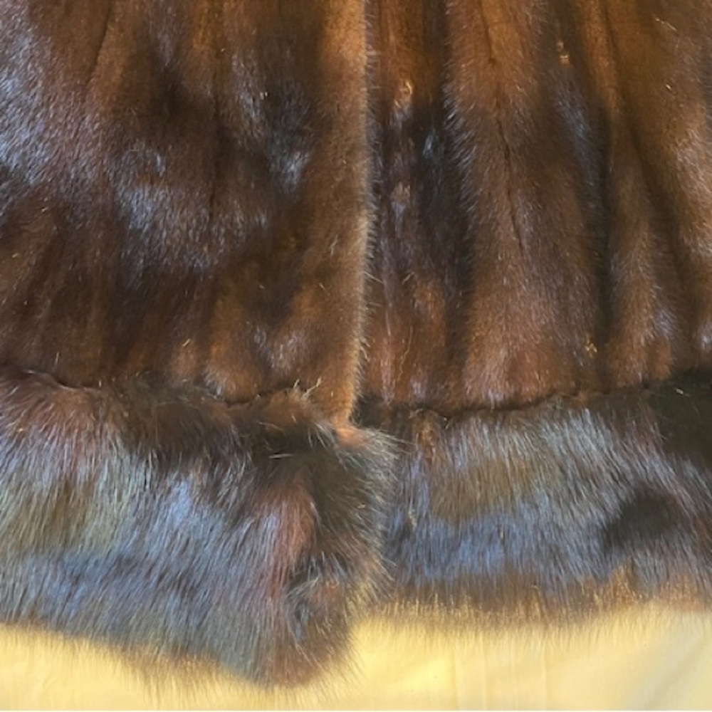 Vintage Fur (real) Dark Brown Long Coat - Picture 4 of 10